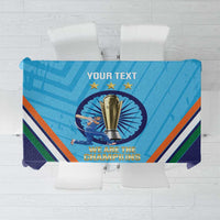 Personalised India Cricket Tablecloth 2025 Men In Blue 3rd Champions Proud