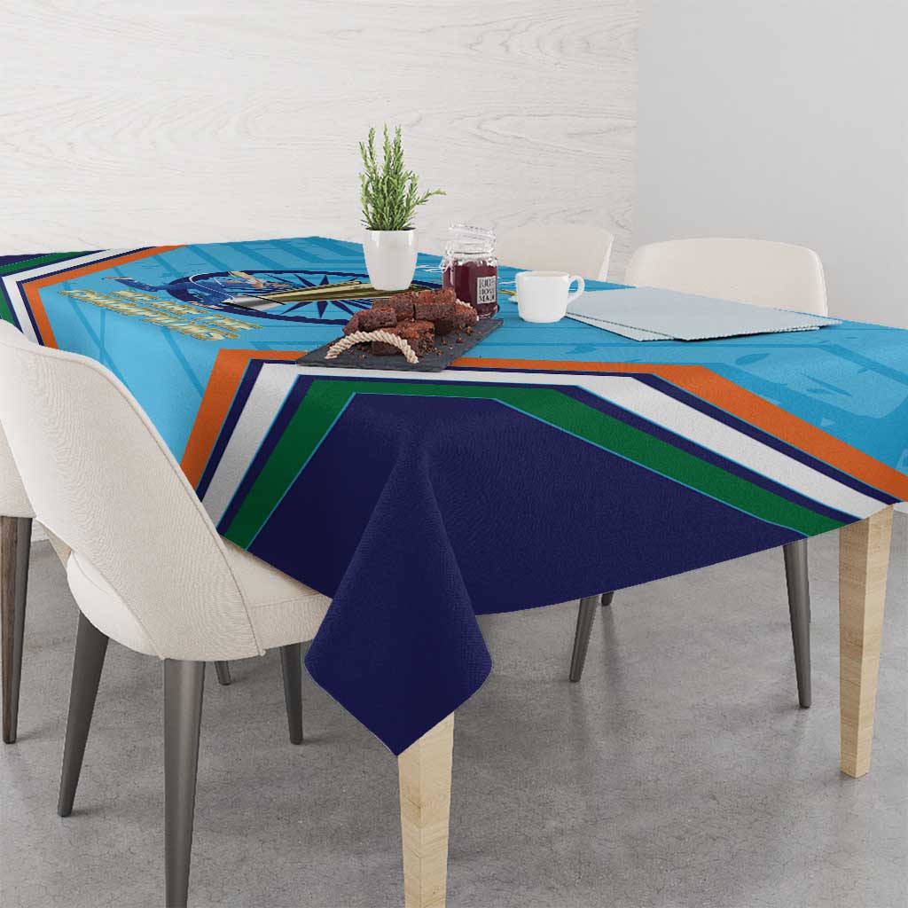 Personalised India Cricket Tablecloth 2025 Men In Blue 3rd Champions Proud