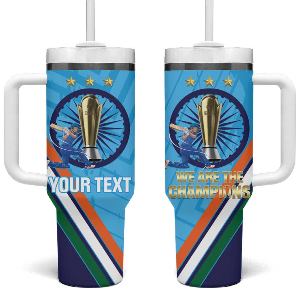 Personalised India Cricket Tumbler With Handle 2025 Men In Blue 3rd Champions Proud