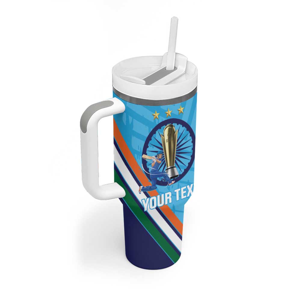 Personalised India Cricket Tumbler With Handle 2025 Men In Blue 3rd Champions Proud
