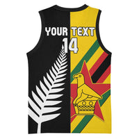 Custom New Zealand and Zimbabwe Basketball Jersey NZ Fern Zim Flag Half Style
