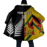 Custom New Zealand and Zimbabwe Cloak NZ Fern Zim Flag Half Style