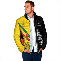 Custom New Zealand and Zimbabwe Padded Jacket NZ Fern Zim Flag Half Style