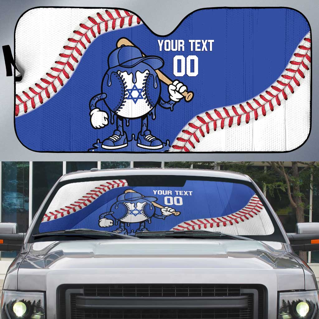 Israel 2026 Baseball Custom Auto Sun Shade Go Champions Drip Style