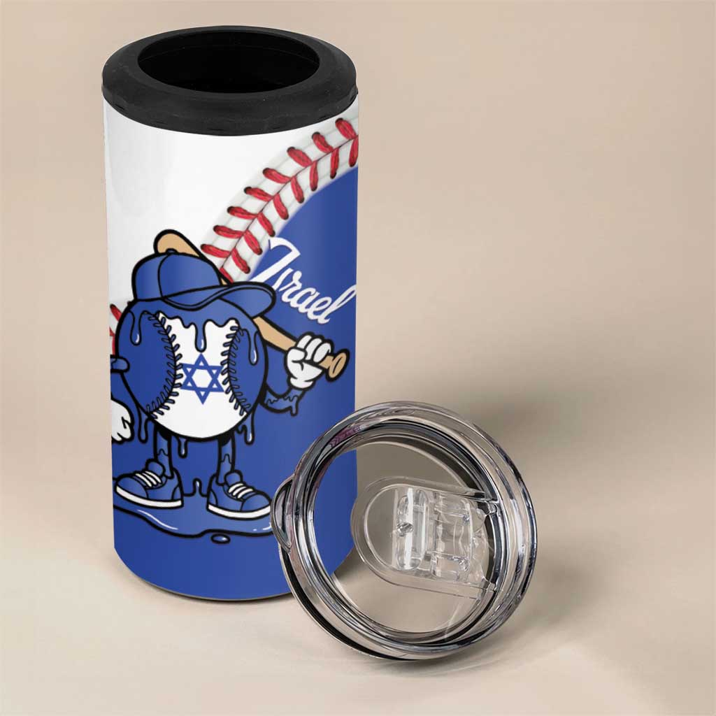 Israel 2026 Baseball Custom 4 in 1 Can Cooler Tumbler Go Champions Drip Style