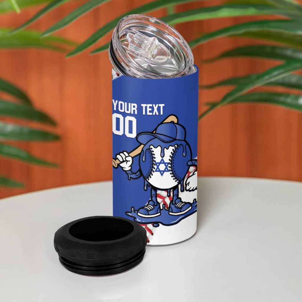 Israel 2026 Baseball Custom 4 in 1 Can Cooler Tumbler Go Champions Drip Style