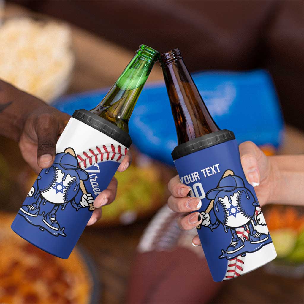 Israel 2026 Baseball Custom 4 in 1 Can Cooler Tumbler Go Champions Drip Style