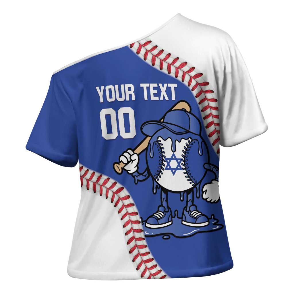 Israel 2026 Baseball Custom Cross Shoulder Shirt Go Champions Drip Style
