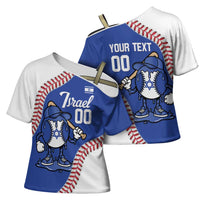 Israel 2026 Baseball Custom Cross Shoulder Shirt Go Champions Drip Style