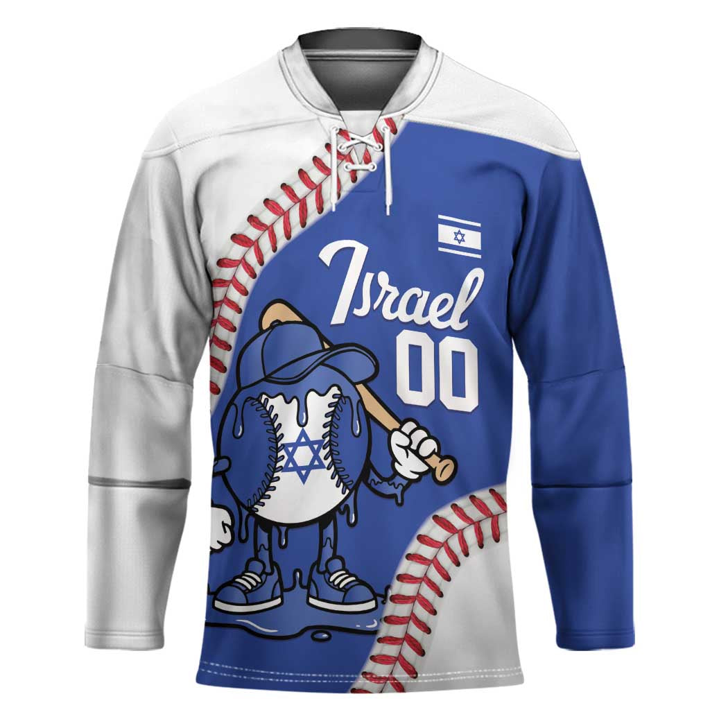 Israel 2026 Baseball Custom Hockey Jersey Go Champions Drip Style