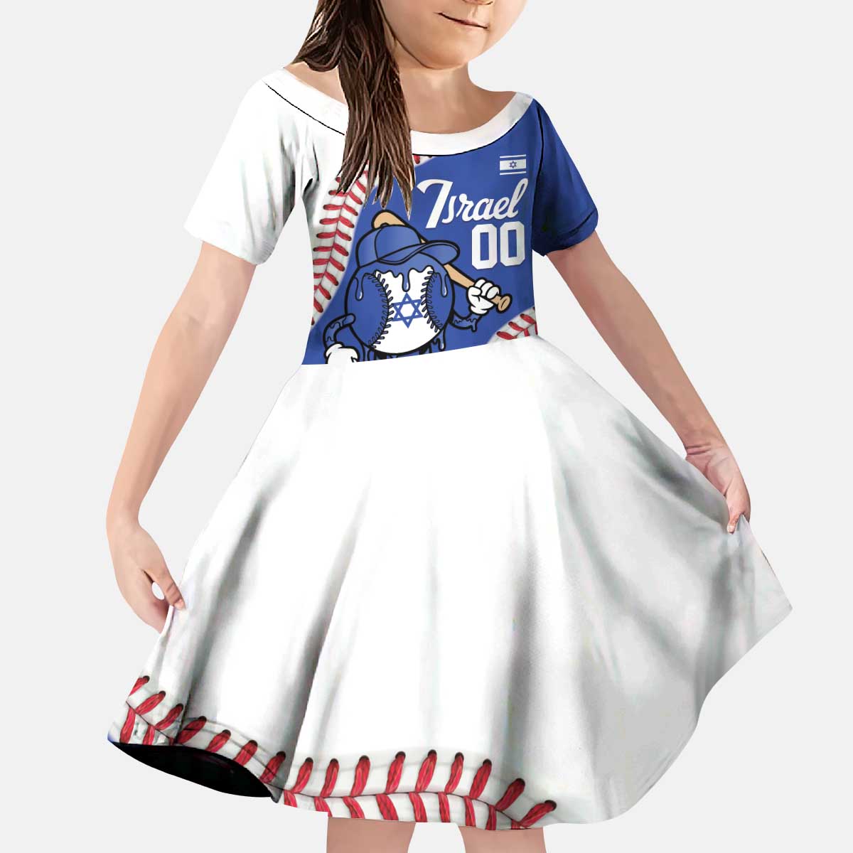 Israel 2026 Baseball Custom Kid Short Sleeve Dress Go Champions Drip Style