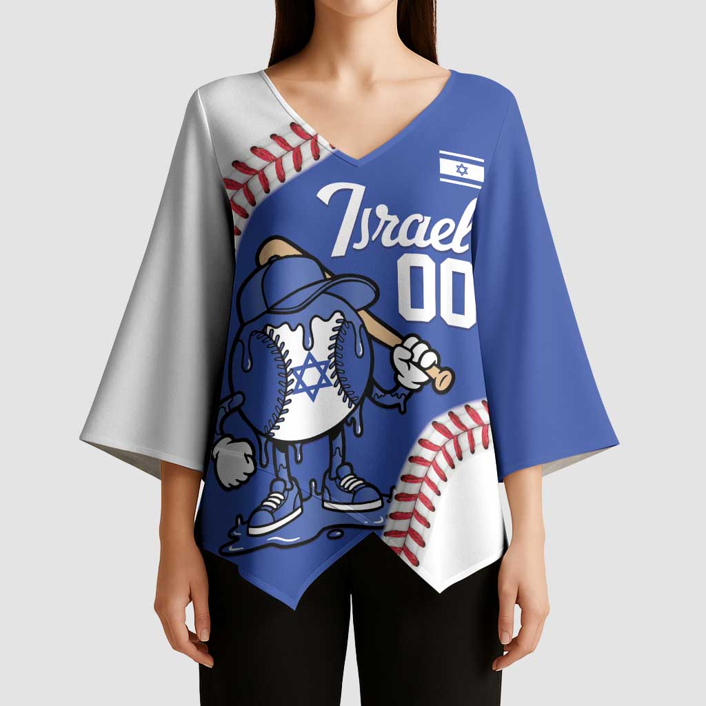 Israel 2026 Baseball Custom Kimono Sleeve Blouse Go Champions Drip Style