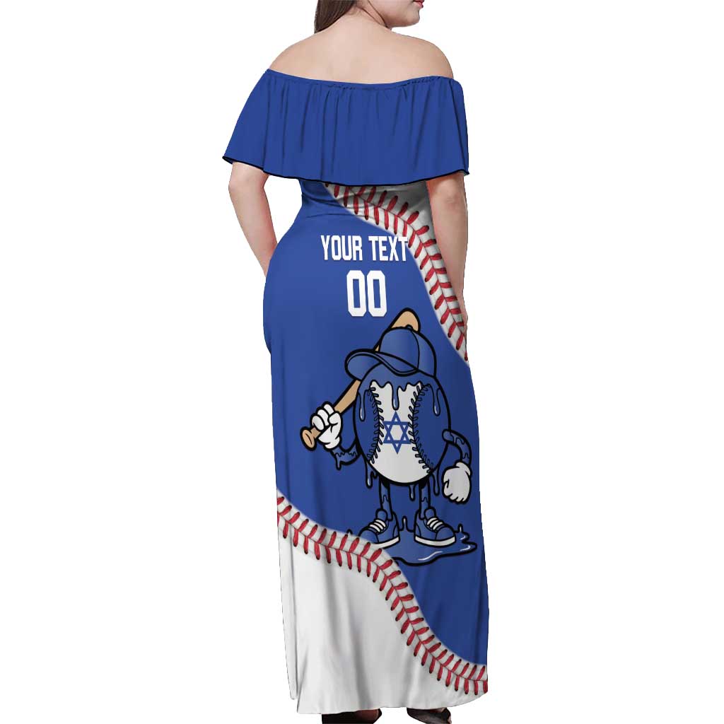 Israel 2026 Baseball Custom Off Shoulder Maxi Dress Go Champions Drip Style