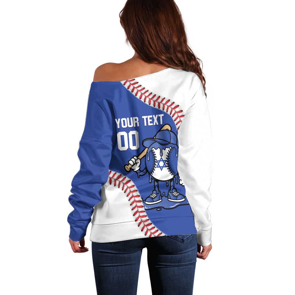 Israel 2026 Baseball Custom Off Shoulder Sweater Go Champions Drip Style