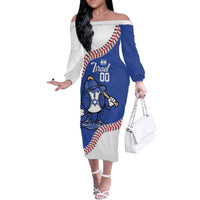 Israel 2026 Baseball Custom Off The Shoulder Long Sleeve Dress Go Champions Drip Style