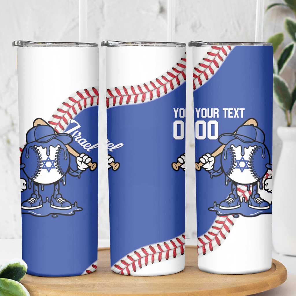 Israel 2026 Baseball Custom Skinny Tumbler Go Champions Drip Style