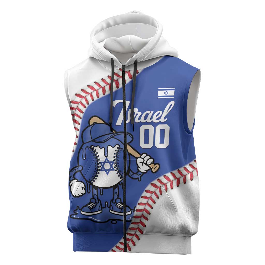 Israel 2026 Baseball Custom Sleeveless Zip Hoodie Go Champions Drip Style