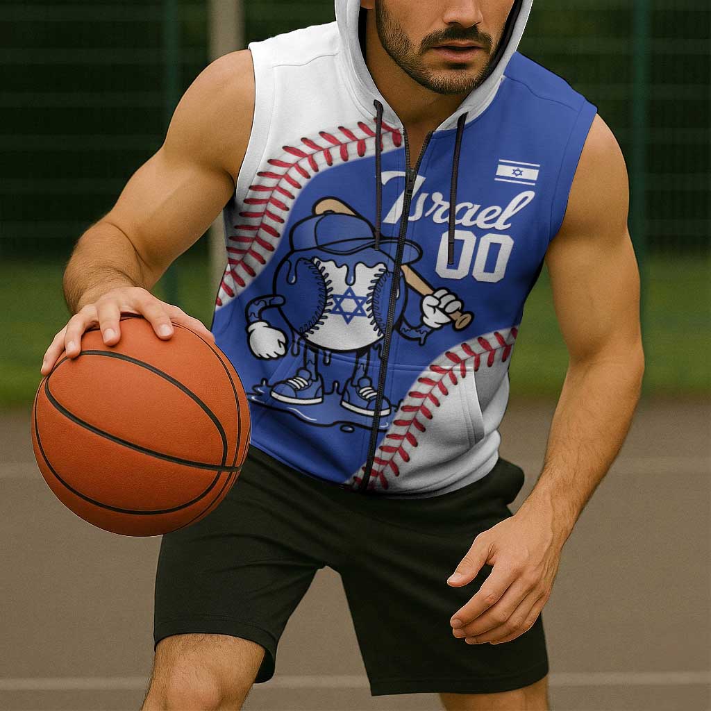 Israel 2026 Baseball Custom Sleeveless Zip Hoodie Go Champions Drip Style