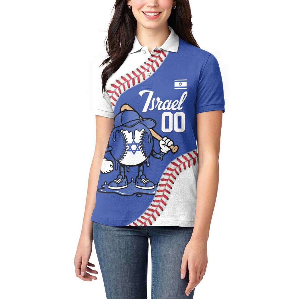 Israel 2026 Baseball Custom Women Polo Shirt Go Champions Drip Style