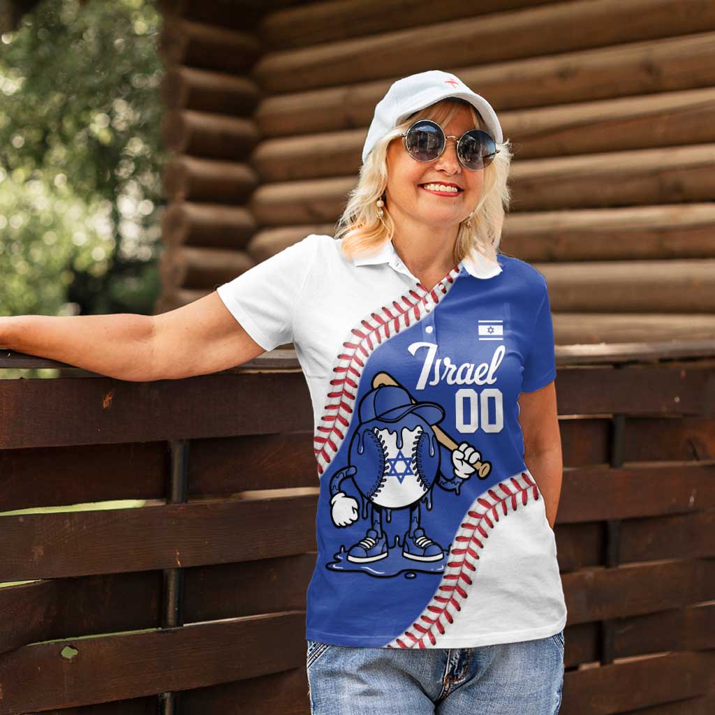 Israel 2026 Baseball Custom Women Polo Shirt Go Champions Drip Style