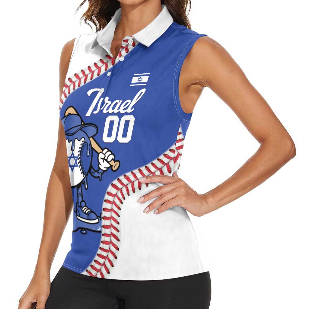 Israel 2026 Baseball Custom Women Sleeveless Polo Shirt Go Champions Drip Style