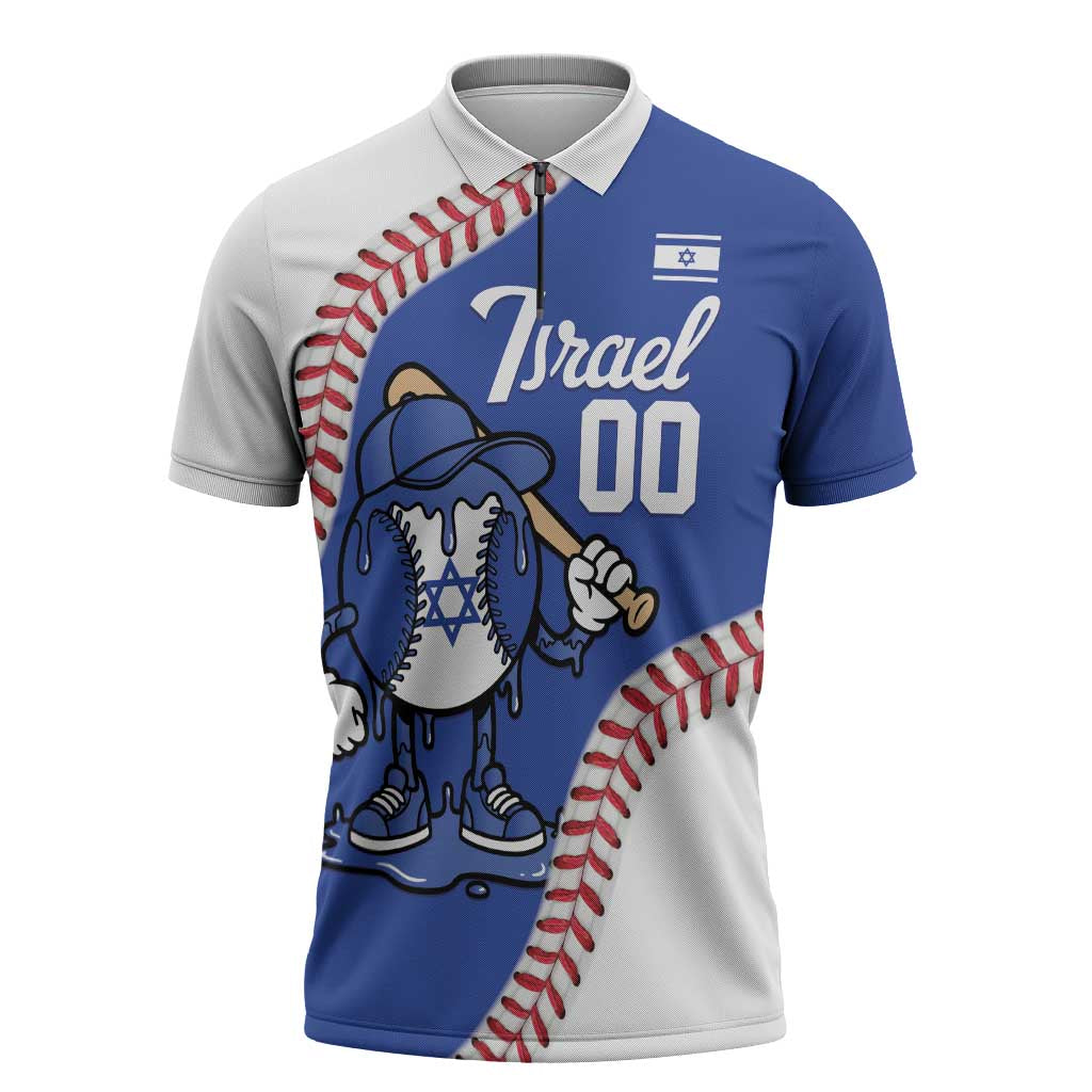 Israel 2026 Baseball Custom Zipper Polo Shirt Go Champions Drip Style