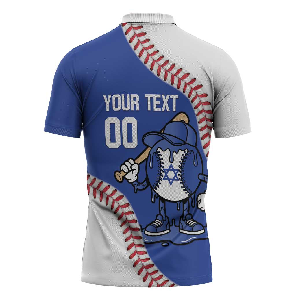 Israel 2026 Baseball Custom Zipper Polo Shirt Go Champions Drip Style