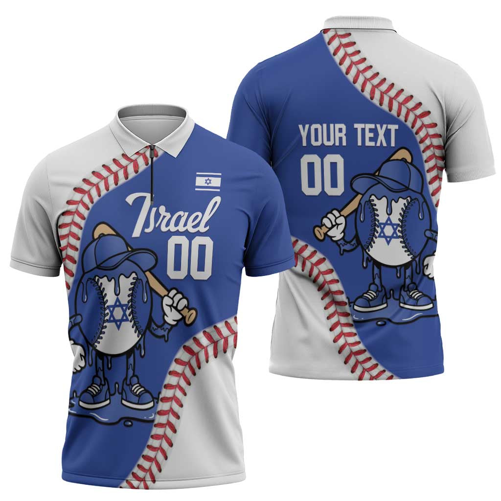 Israel 2026 Baseball Custom Zipper Polo Shirt Go Champions Drip Style