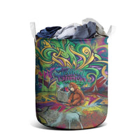 Team Punch The Monkey Laundry Basket Baby Monkey Stay Strong Graffiti Style