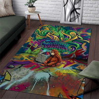 Team Punch The Monkey Area Rug Baby Monkey Stay Strong Graffiti Style