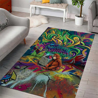 Team Punch The Monkey Area Rug Baby Monkey Stay Strong Graffiti Style