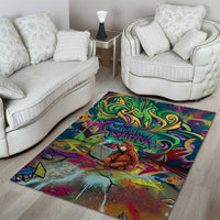 Team Punch The Monkey Area Rug Baby Monkey Stay Strong Graffiti Style