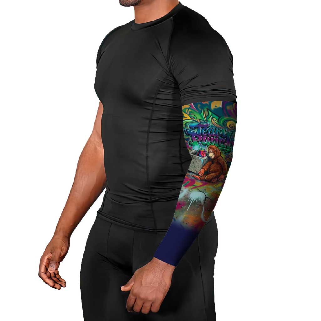 Team Punch The Monkey Arm Sleeves Baby Monkey Stay Strong Graffiti Style