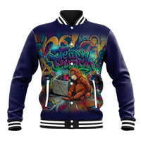 Team Punch The Monkey Baseball Jacket Baby Monkey Stay Strong Graffiti Style