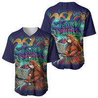 Team Punch The Monkey Baseball Jersey Baby Monkey Stay Strong Graffiti Style