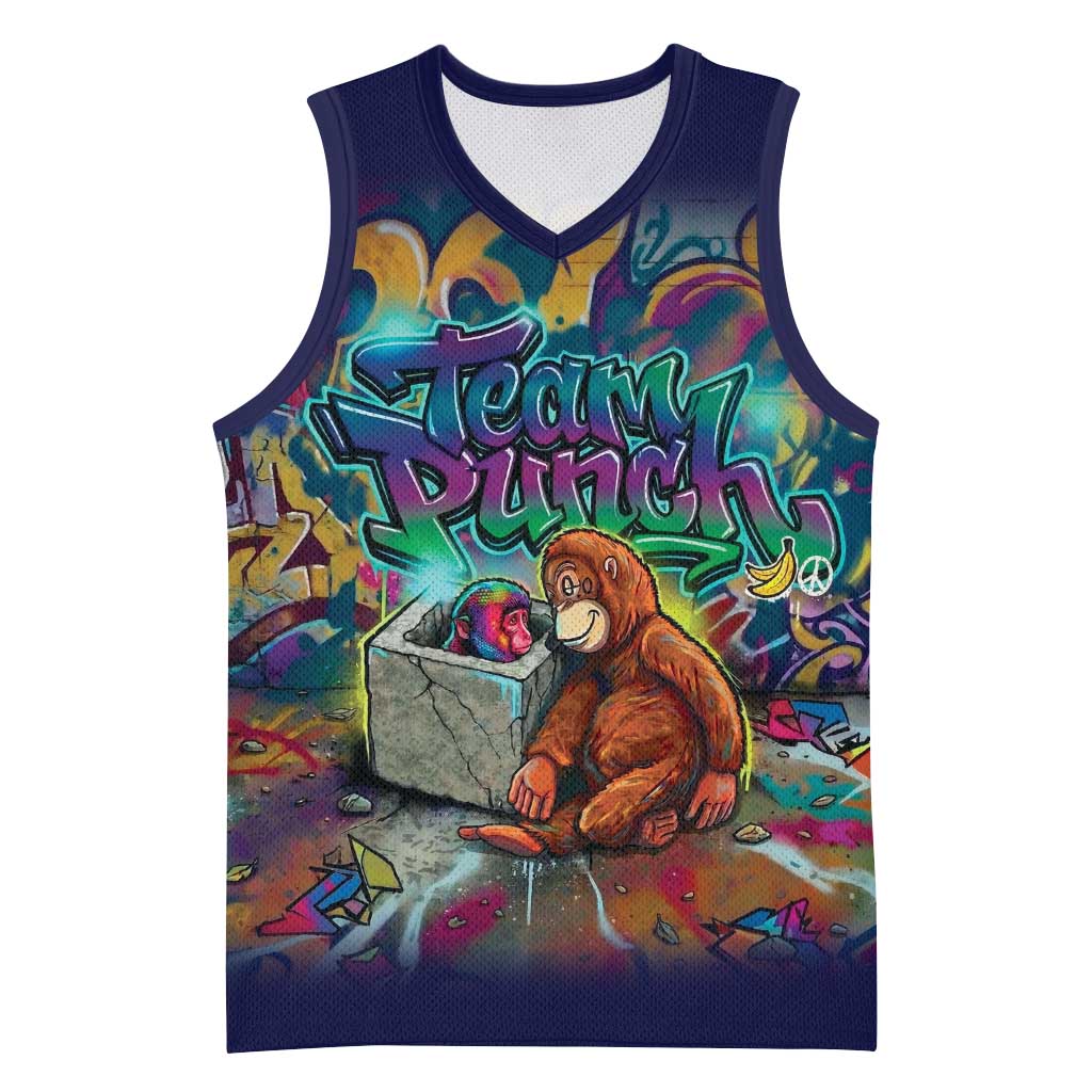 Team Punch The Monkey Basketball Jersey Baby Monkey Stay Strong Graffiti Style