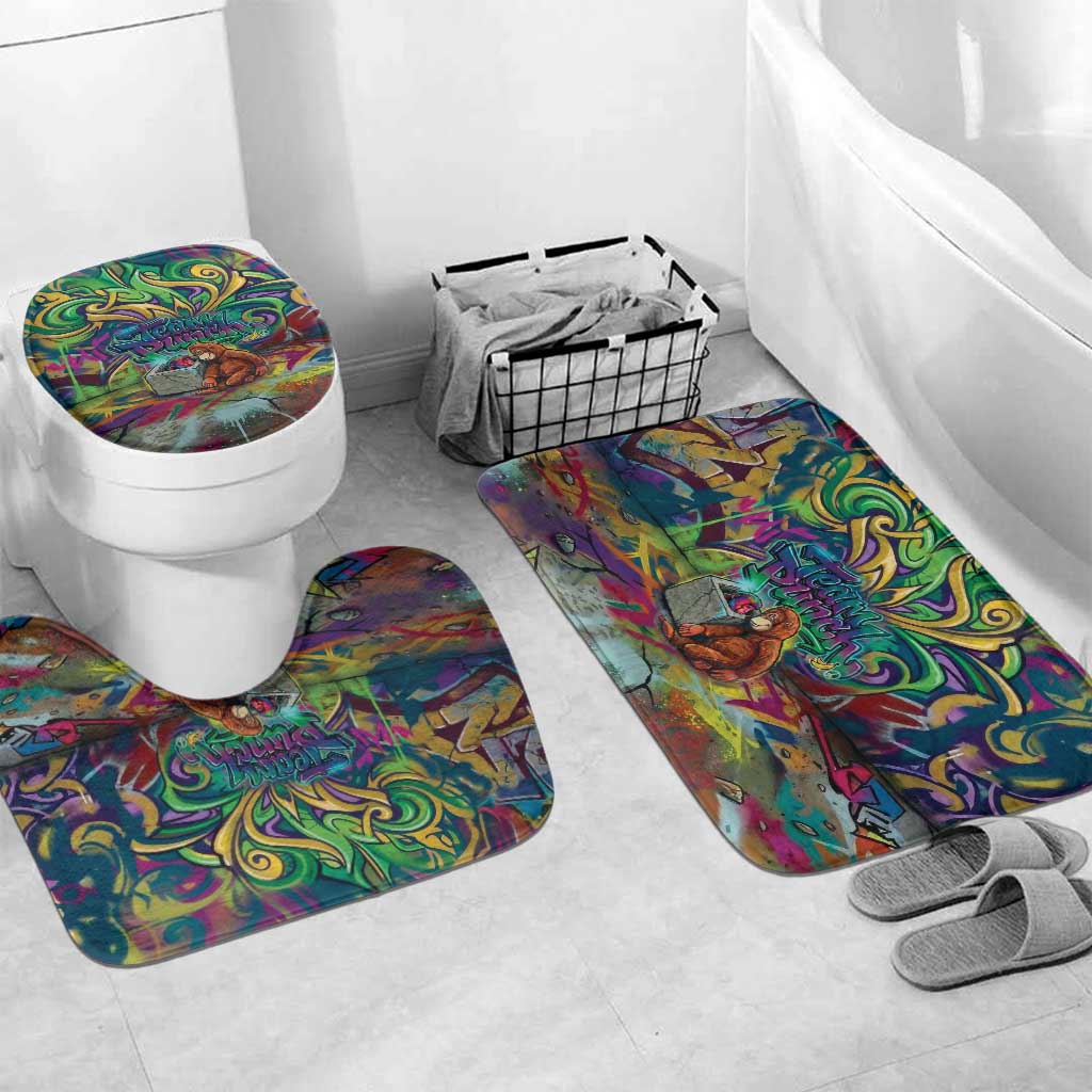 Team Punch The Monkey Bathroom Set Baby Monkey Stay Strong Graffiti Style