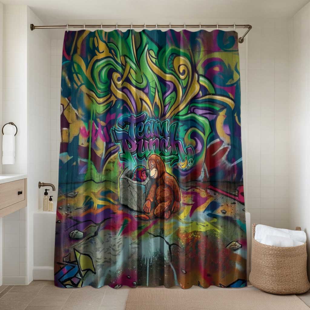Team Punch The Monkey Bathroom Set Baby Monkey Stay Strong Graffiti Style