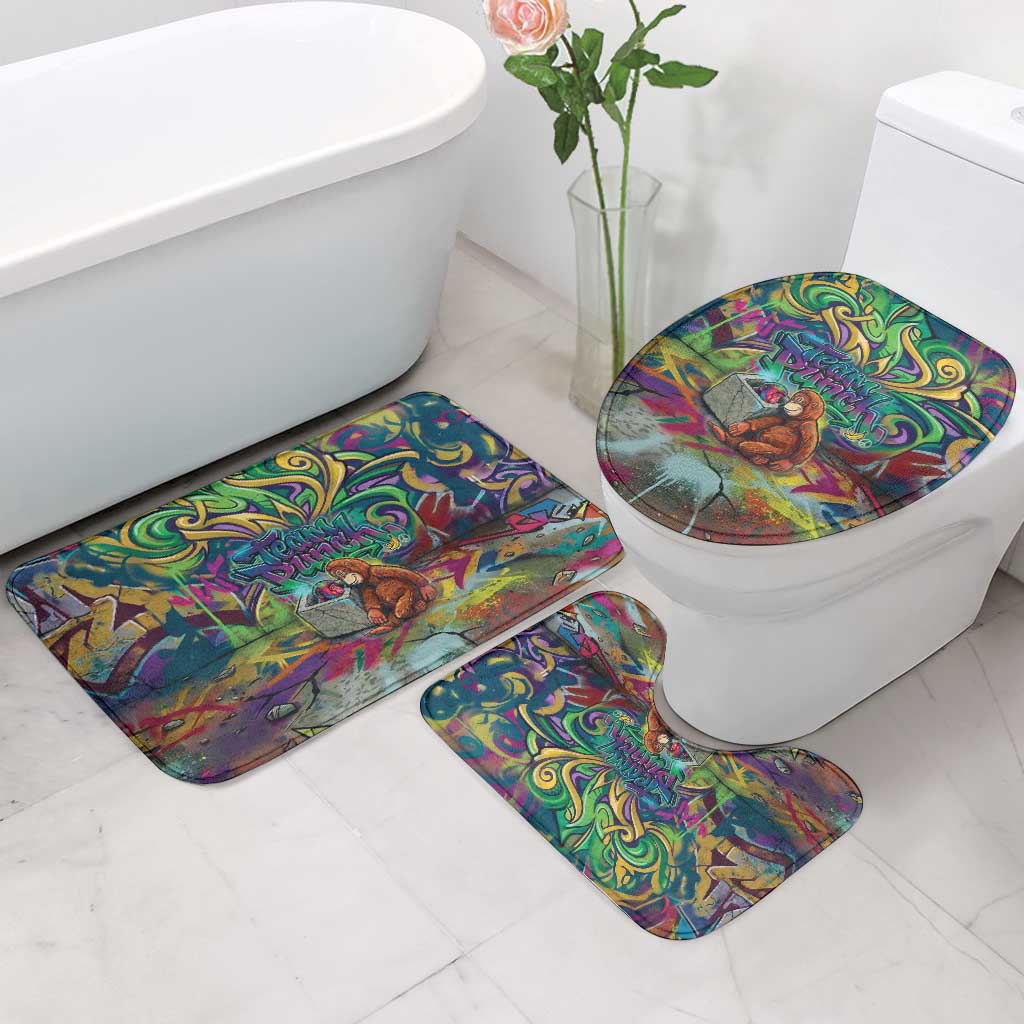 Team Punch The Monkey Bathroom Set Baby Monkey Stay Strong Graffiti Style