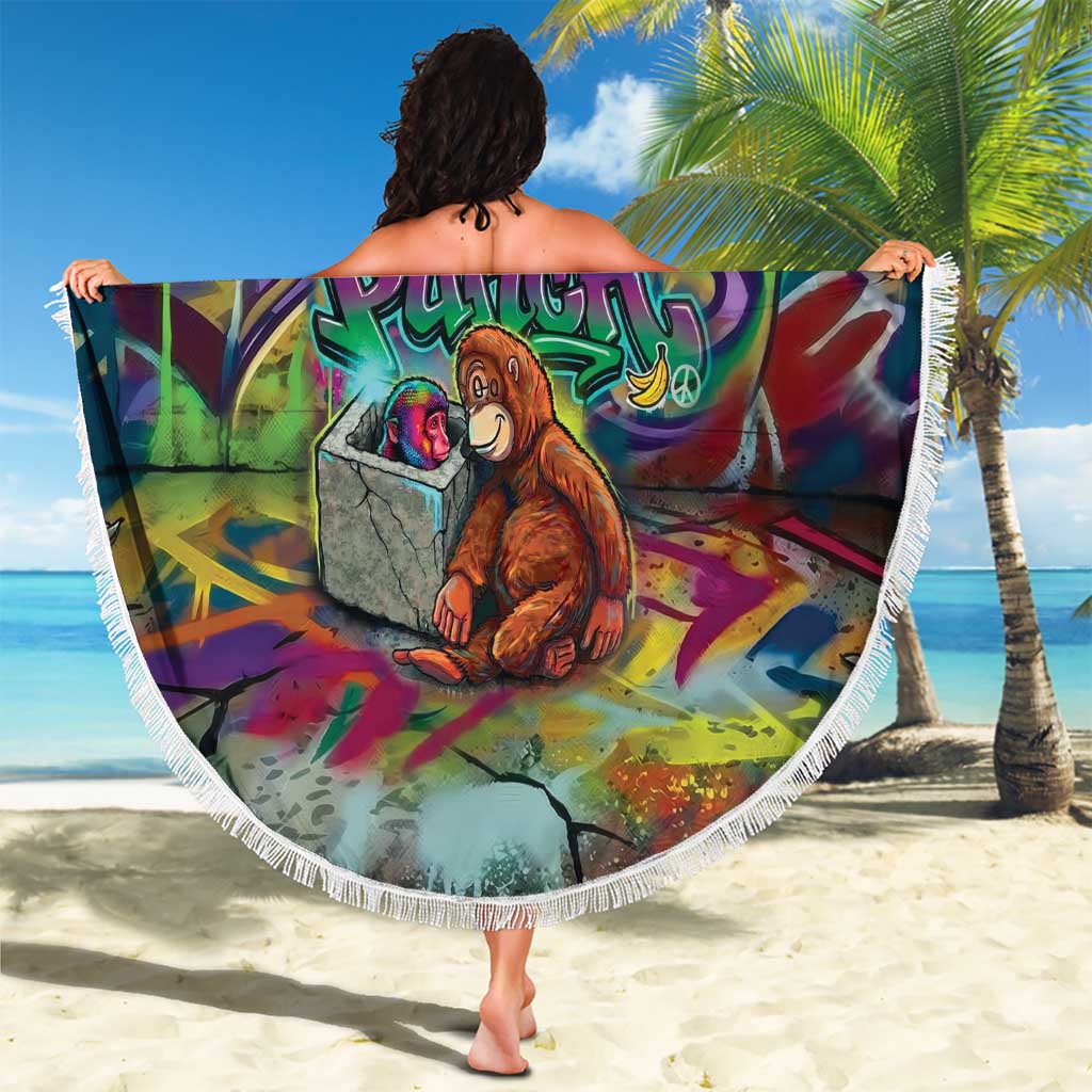 Team Punch The Monkey Beach Blanket Baby Monkey Stay Strong Graffiti Style