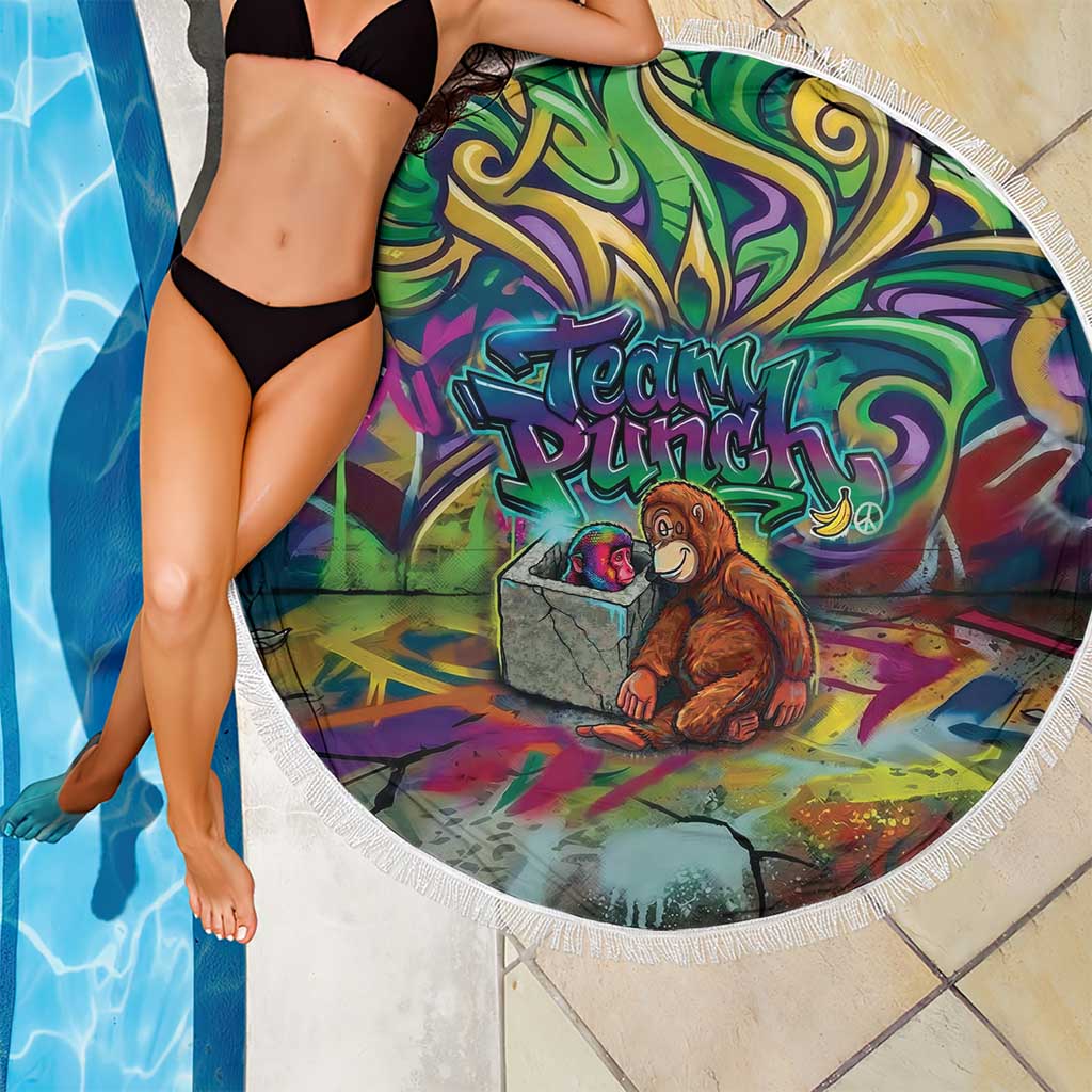 Team Punch The Monkey Beach Blanket Baby Monkey Stay Strong Graffiti Style