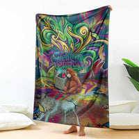 Team Punch The Monkey Blanket Baby Monkey Stay Strong Graffiti Style