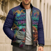 Team Punch The Monkey Bomber Puffer Jacket Baby Monkey Stay Strong Graffiti Style