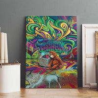 Team Punch The Monkey Canvas Wall Art Baby Monkey Stay Strong Graffiti Style