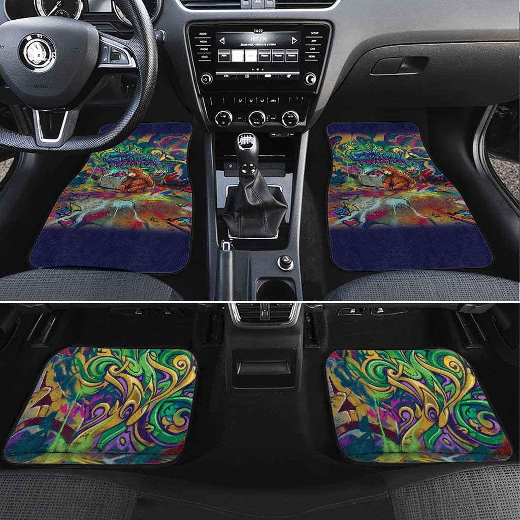 Team Punch The Monkey Car Mats Baby Monkey Stay Strong Graffiti Style