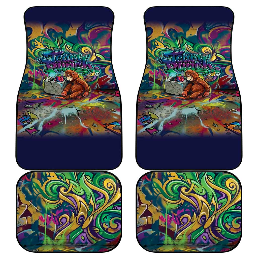 Team Punch The Monkey Car Mats Baby Monkey Stay Strong Graffiti Style