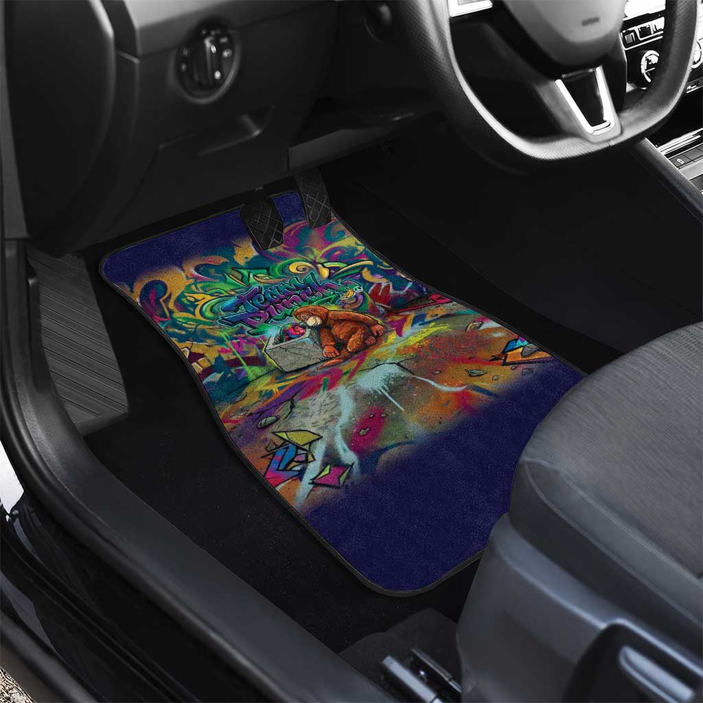 Team Punch The Monkey Car Mats Baby Monkey Stay Strong Graffiti Style