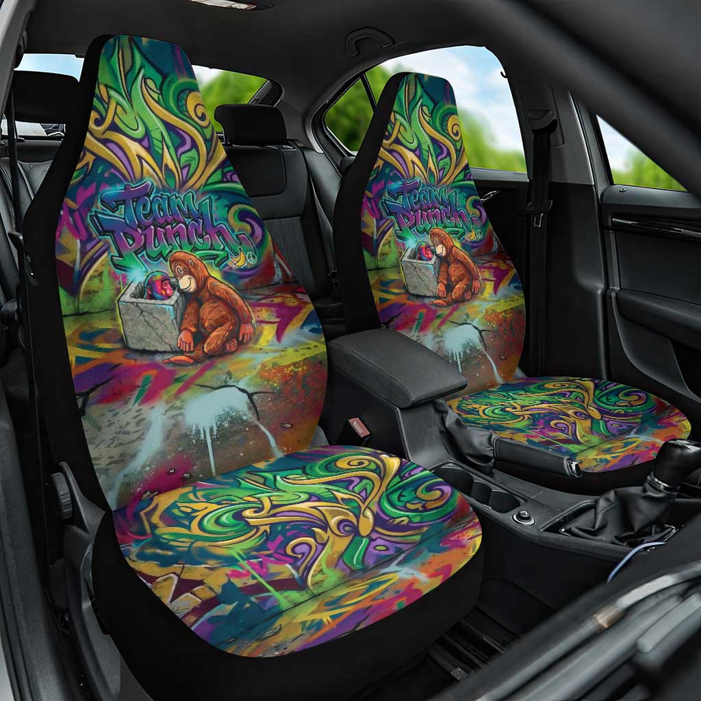 Team Punch The Monkey Car Seat Cover Baby Monkey Stay Strong Graffiti Style