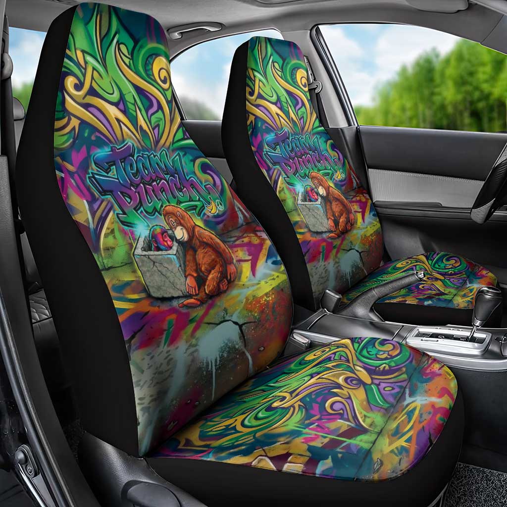 Team Punch The Monkey Car Seat Cover Baby Monkey Stay Strong Graffiti Style