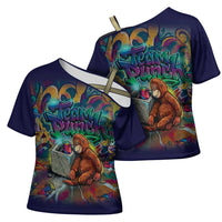 Team Punch The Monkey Cross Shoulder Shirt Baby Monkey Stay Strong Graffiti Style